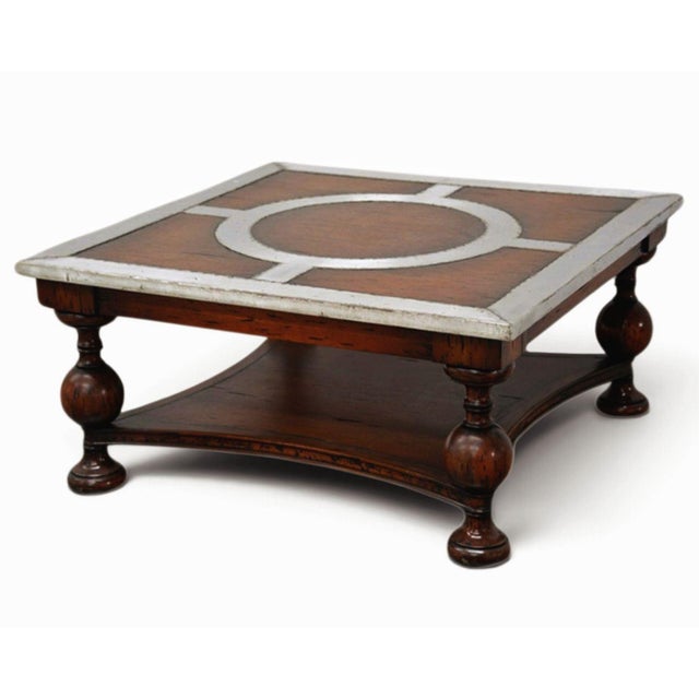 Platinum 1970s Shoreditch Mahogany & Metal Industrial Coffee Table—rugged Industrial Edge Meets Old-World Craftsmanship. For Sale - Image 8 of 8