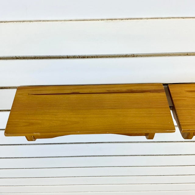 1980s Vintage Rustic Americana Farmhouse Pine Wall Shelves - A Pair. For Sale - Image 15 of 15