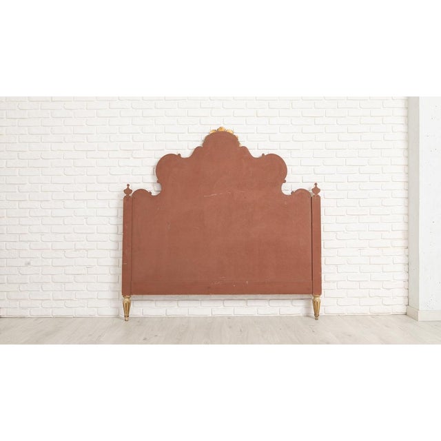 1960s Vintage Hand-Painted Floral Headboard with Matching Nightstands, 1960s, Set of 3 For Sale - Image 5 of 8