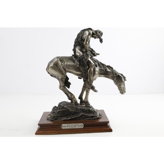 1970s 1970s James Earle Fraser the End of the Trail Native American Sculpture Statue Base 10 For Sale - Image 5 of 10