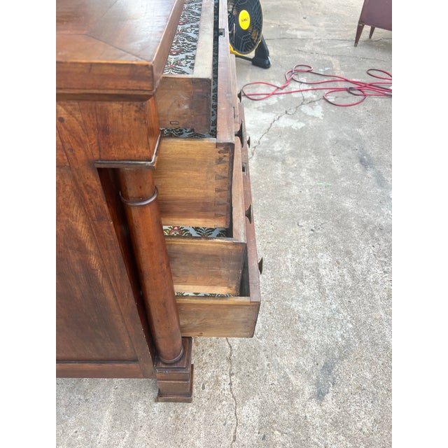 Late 19th Century French 19th Century Empire Solid Walnut Chest of Drawers / Commode For Sale - Image 5 of 12