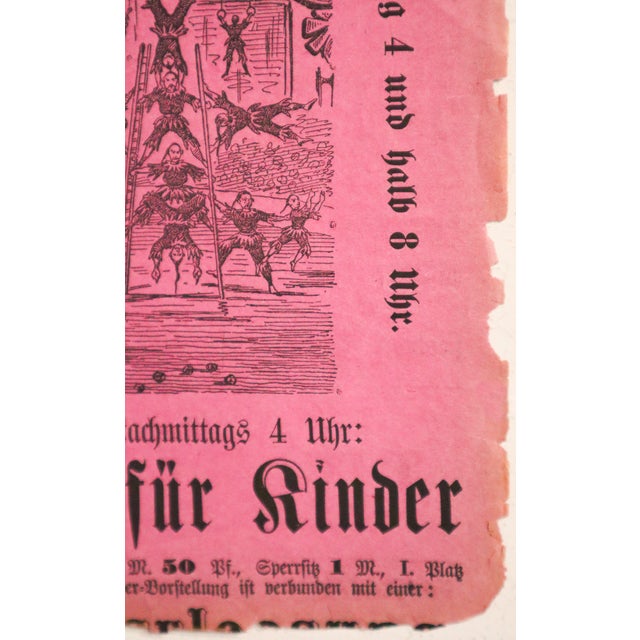 1881 German Circus Poster (Pink) - 'Circus O. Carré,' 'Eine Nacht in Peking (A Night in Peking)' (Pair) For Sale - Image 10 of 10