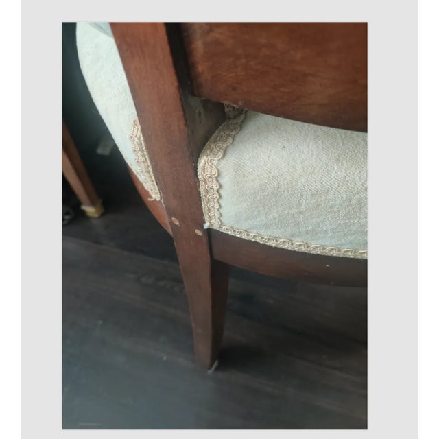 Early 1900s Napoleon III Armchair Style Gilded Walnut Armchair, New Upholstery For Sale - Image 11 of 12