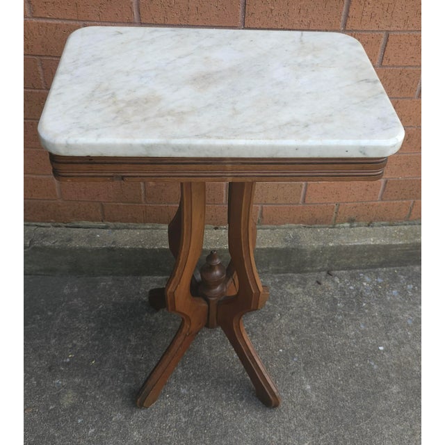 19th Victorian Mahogany and Marble Top Side Table For Sale In Washington DC - Image 6 of 6