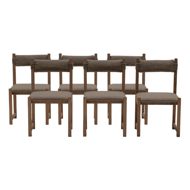 Vintage Dining Chairs by Emiel Veranneman, 1970s, Set of 6 For Sale