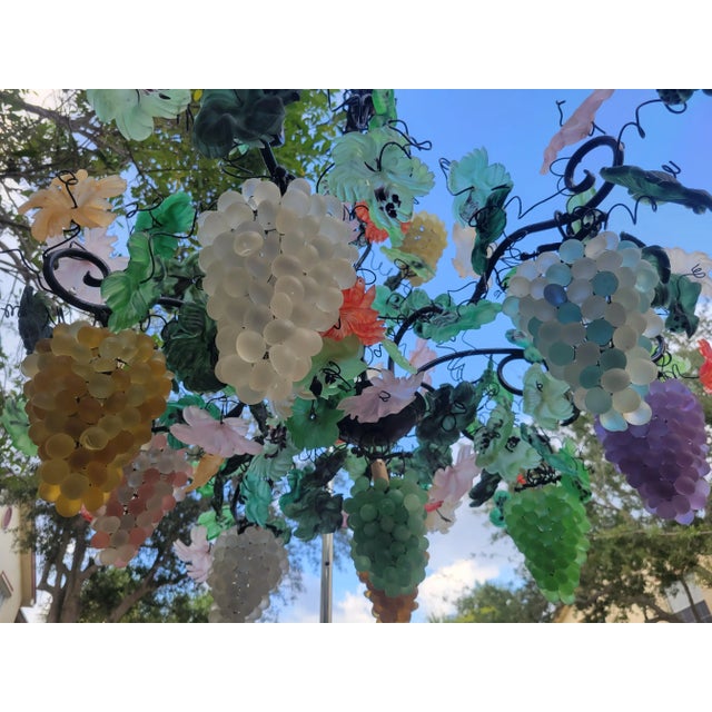 Rare Vintage Monumental Sized 9 Light Murano Glass Cesare Toso Colorful Grape Cluster Chandelier For Sale In West Palm - Image 6 of 18