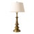 Vintage Solid Brass Table Lamp With Turned Column and Original Patina, 35” For Sale