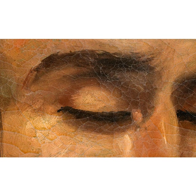Rare Victorian Antique Post Mortem Deceased Dead Man Oil Painting on Canvas Mourning Art For Sale In New York - Image 6 of 16