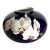 Koransha Porcelain Vase Featuring White Orchids on a Cobalt Blue Ground For Sale