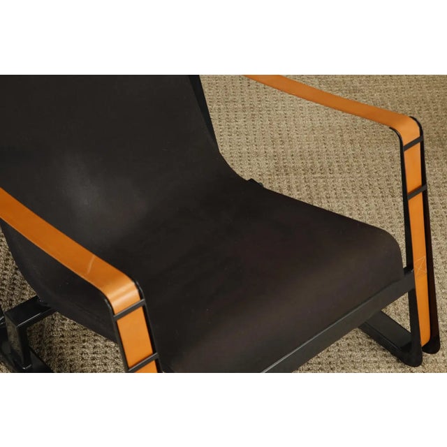 Animal Skin 'Cité' Leather and Steel Lounge Chair by Jean Prouvé for Vitra, Signed For Sale - Image 7 of 16