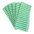 Vintage Striped Linen Cotton Blend Cloth Napkins, Set of 6, Emerald Green and White For Sale