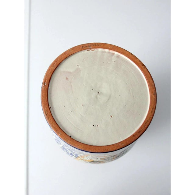 Blue Vintage Talavera Pottery Style Vase For Sale - Image 8 of 9