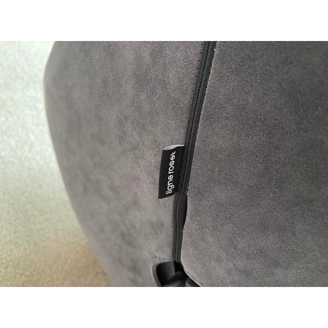 Modern Ligne Rose Alster Alster Chair in Gray Suede For Sale - Image 3 of 10