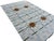Handmade Cotton Vegetable Dyed Area Rug, White, Sky Blue, Sage Green Star Dash Striped Dhurrie-5'x8' For Sale - Image 6 of 13