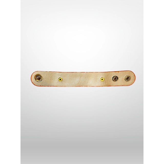 2020s Set of 4 Orange Leather Napkin Rings With Horsebit Detail by Julian Mejia Design For Sale - Image 5 of 6