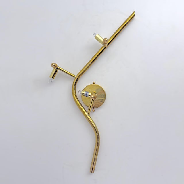 Modern Murano Artistic Glass Pearly Pink and Brass Sconces, 1990, Set of 2 For Sale - Image 9 of 11