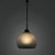 Set of three chandeliers model LS10 with double hook and metal chain. They feature a suspended Murano blown glass globe...