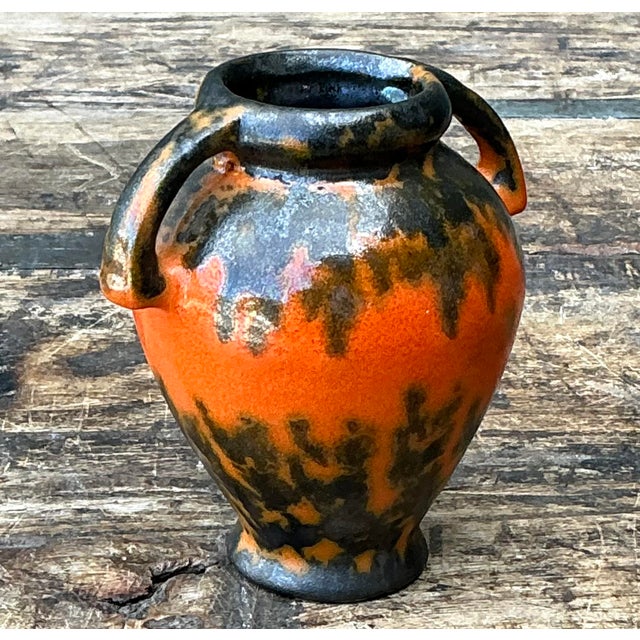 Ceramic Vintage Lava Glaze Ceramic Small Vase For Sale - Image 7 of 12