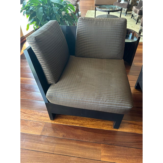 Contemporary Donghia Black and Gray Armchairs, a Pair For Sale - Image 11 of 13