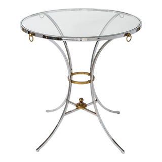 Chrome Round Accent Table in the Manner of Maison Jansen For Sale