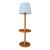 Mid-20th Century Coastal Twist Rattan Floor Lamp With Two-Tier Table and New Shade For Sale