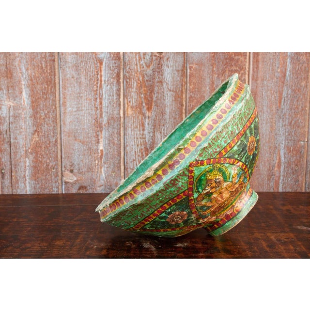 19th Century Ganesha Antique Papier MachâˆšÂ© Bowl For Sale - Image 5 of 9