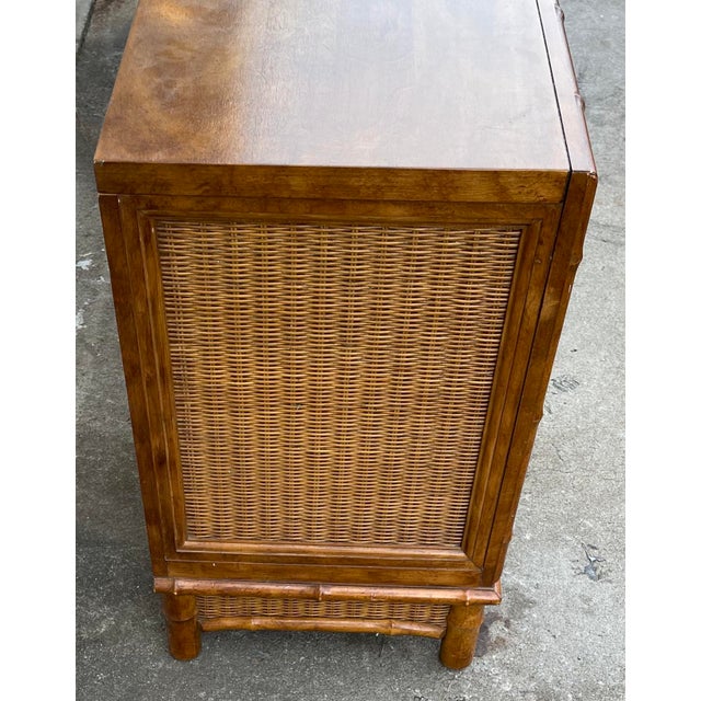 American of Martinsville Faux Bamboo Rattan Dresser Credenza Chairish