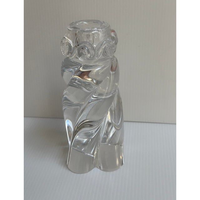 Art Deco Baccarat "Aladdin" Pattern Vintage Signed 6.25"h Single Light Art Deco Candlestick Made in France For Sale - Image 3 of 16