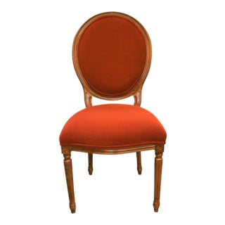 Louis XVI Style Oval Back Dining Chairs With Washable Velvet Fabric, Made in Italy For Sale
