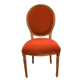 Louis XVI Style Oval Back Dining Chairs With Washable Velvet Fabric, Made in Italy For Sale