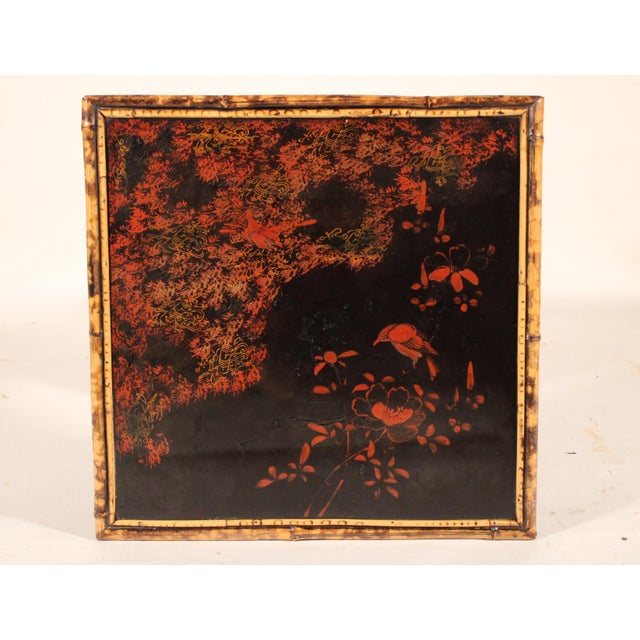 Aesthetic Movement Bamboo and Lacquer Side Table For Sale - Image 4 of 10