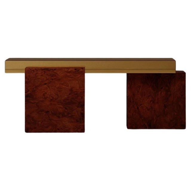 Wood Multilayer Wood Load-Bearing Console Table by Dainelli Studio Atelier For Sale - Image 7 of 7