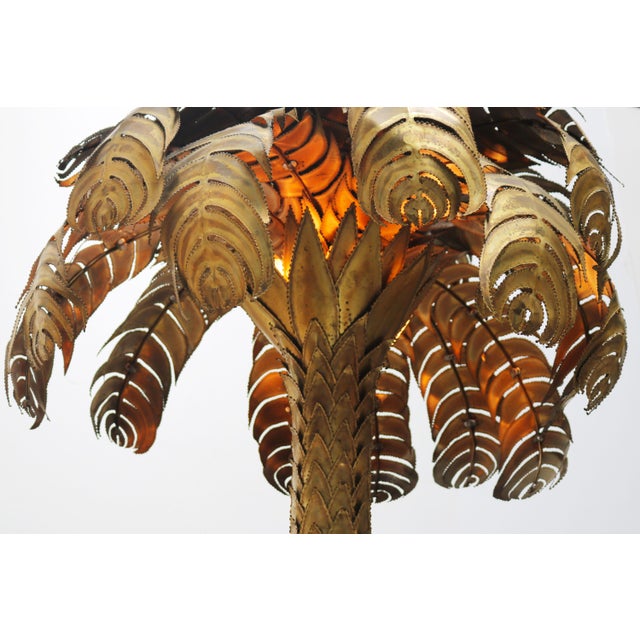 A monumental and exceptionally rare Maison Jansen Palm Floor Lamp designed by Christian Techoueyres for Maison Jansen in...