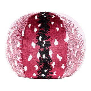 Scalamandre 12" Antelope Ball Pillow in Raspberry For Sale