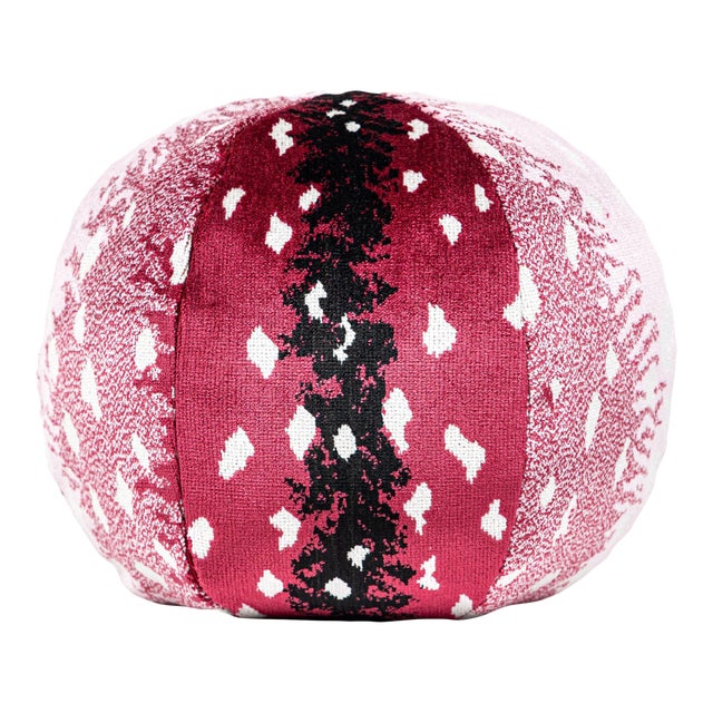 Scalamandre 12" Antelope Ball Pillow in Raspberry For Sale