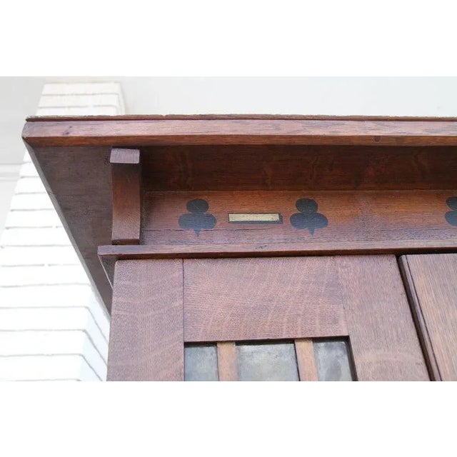 Brown Early 20th Century Arts and Crafts Mission Oak Armoire For Sale - Image 8 of 12