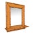 Vintage Boho British Colonial Faux Bamboo & Rattan Weave Wall Mirror With Shelf For Sale