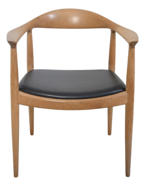 JH503 The Chair in Oak and Black Leather by Hans Wegner, 1960s