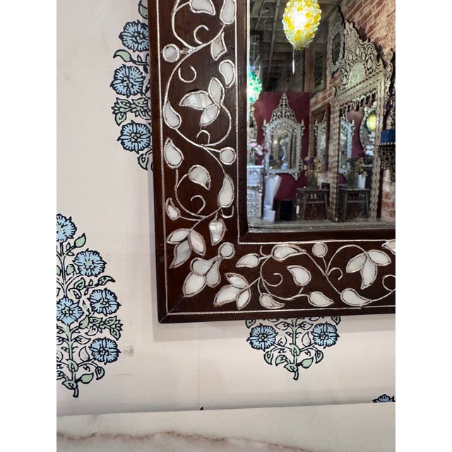 Vintage Mother-of-Pearl Inlay Contemporary Mirror For Sale In Los Angeles - Image 6 of 7