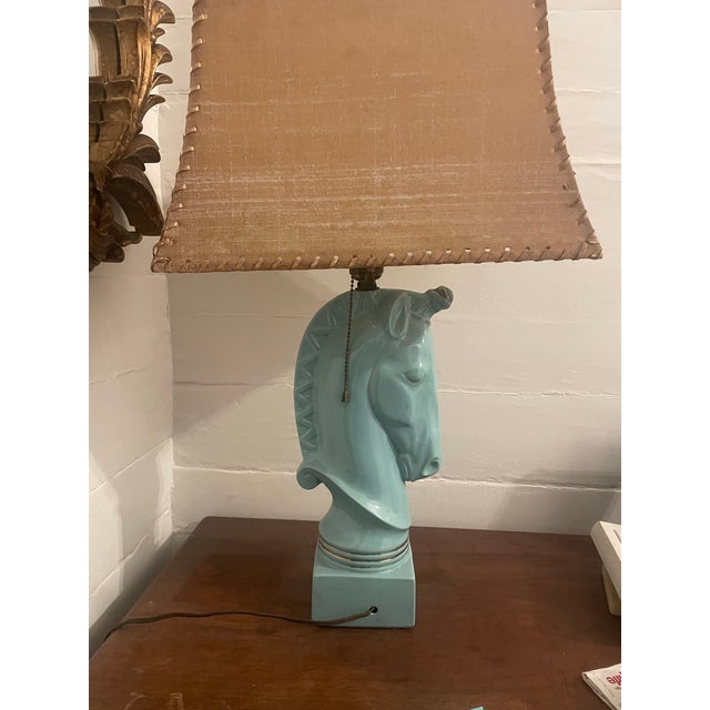Ceramic 1950’s Turquoise Blue Howell Ceramic Horse Lamp For Sale - Image 7 of 12