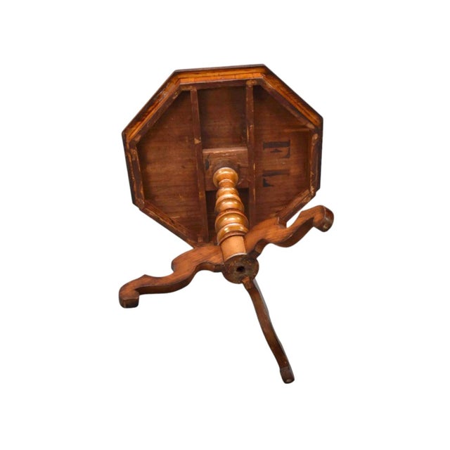 19th Century Hexagonal Center Table With Marquetry Design Surface For Sale - Image 5 of 8