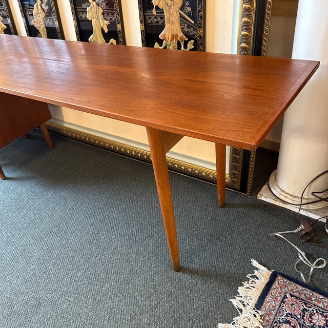 Mid 20th Century Teak Wood Office Desk With Cabinet For Sale - Image 10 of 18