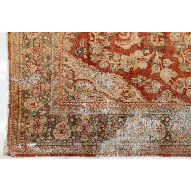 Antique Persian Mahal Wool Rug in Rust Color With Floral Design For Sale - Image 11 of 12
