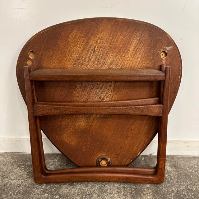 1950s 1950s Foldable Teak Side Table by Peter Hvidt and Oral Mølgaard-Nielsen for France and Daverkosen For Sale - Image 5 of 12