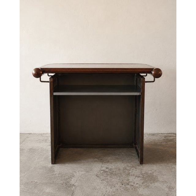 Metal Vintage Brutalist Bar in Steel, 1980s For Sale - Image 7 of 9