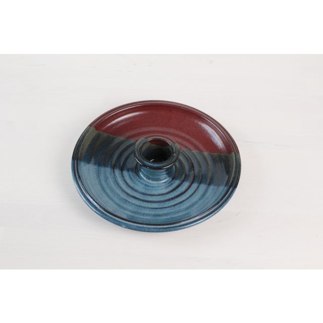 1970s Studio Pottery Serving Platter With Center Bowl For Sale - Image 4 of 11