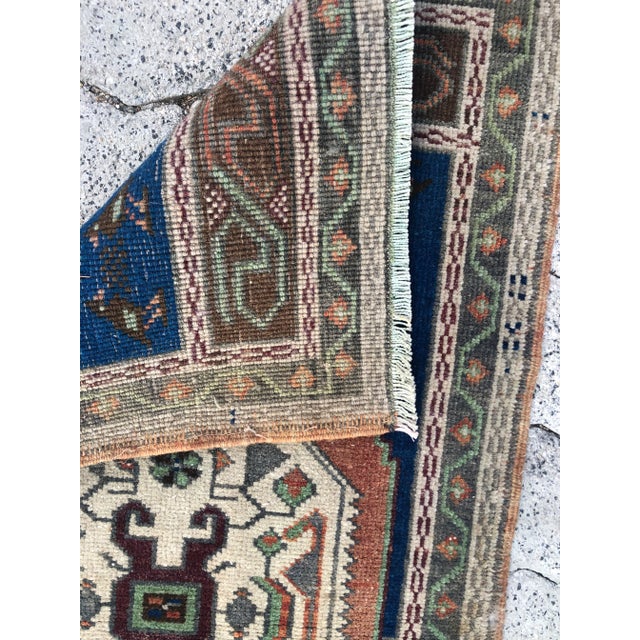1960s 1960s Vintage Handmade Turkish Wool Rug For Sale - Image 5 of 6