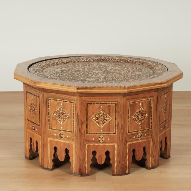 Antique Moroccan Inlaid Table With Tray Top For Sale - Image 4 of 15
