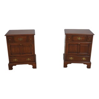 Pair of Henkel Harris Cherry 4 Drawer Chests Nightstands For Sale