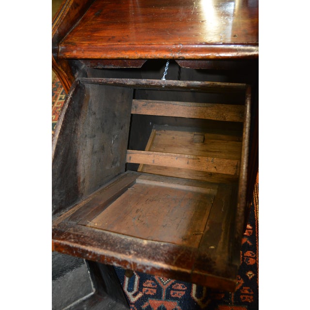 Burnt Umber Vintage Carved Mahogany Wood Coal Holder Purdonium W/ Metal Removable Insert / Mirror & Shelf For Sale - Image 8 of 14